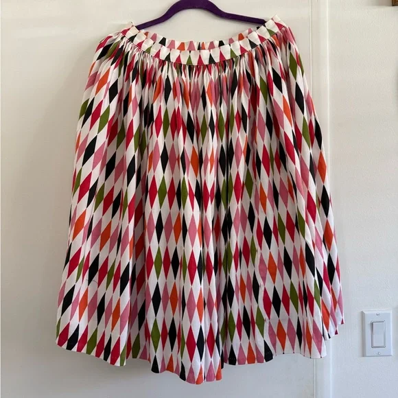Pinup Couture Pinupgirl Clothing White Harlequin Skirt L - Picture 2 of 8